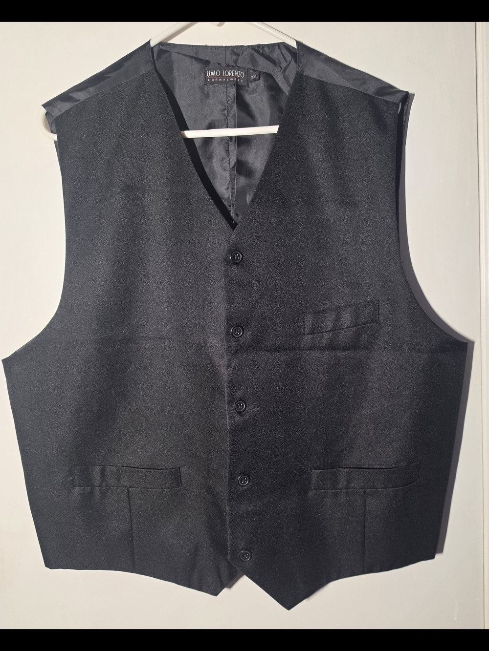 Umo Lorenzo Men's Black Dress Vest